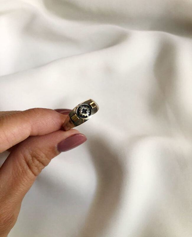 ANILLO PLATA Y ORO (POA284)