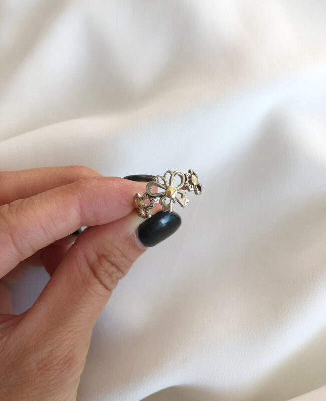 ANILLO PLATA Y ORO (POA225)