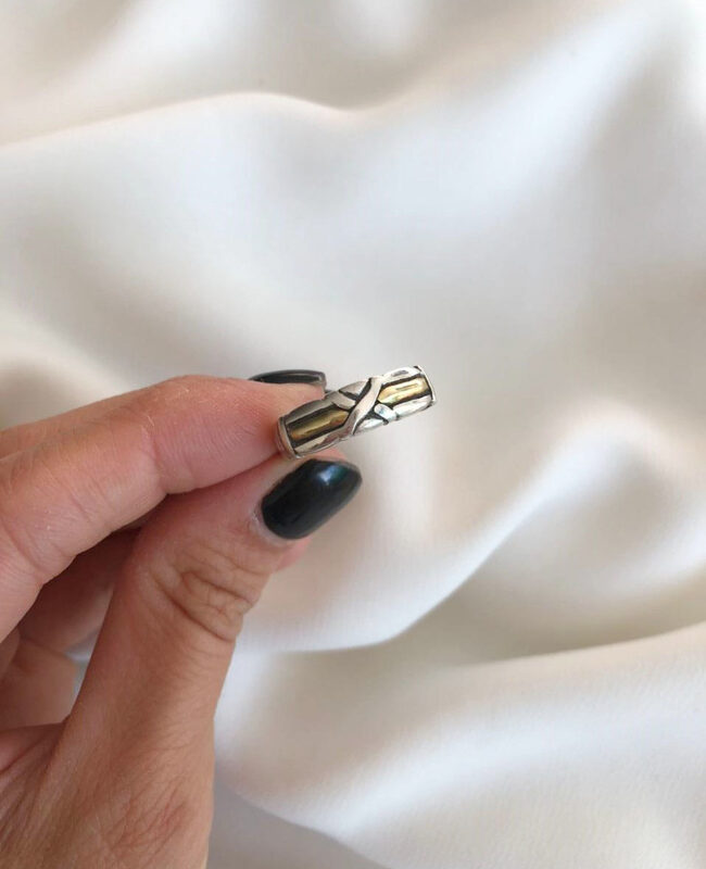 ANILLO PLATA Y ORO (POA276)