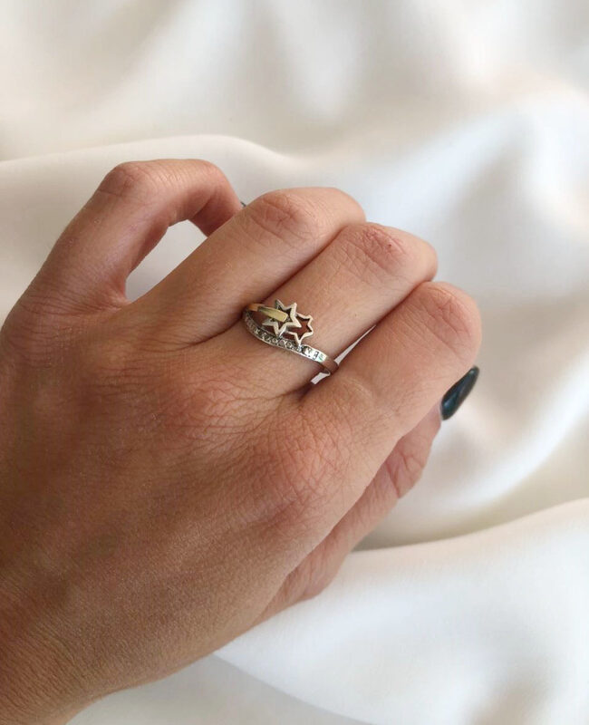 ANILLO PLATA Y ORO (POA201)