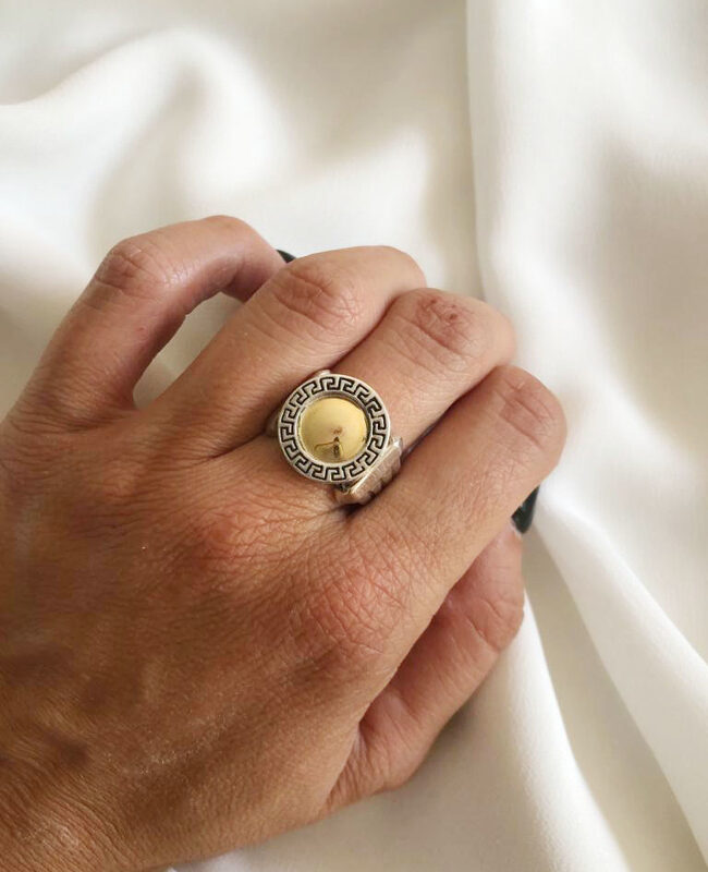 ANILLO PLATA Y ORO (POA328)