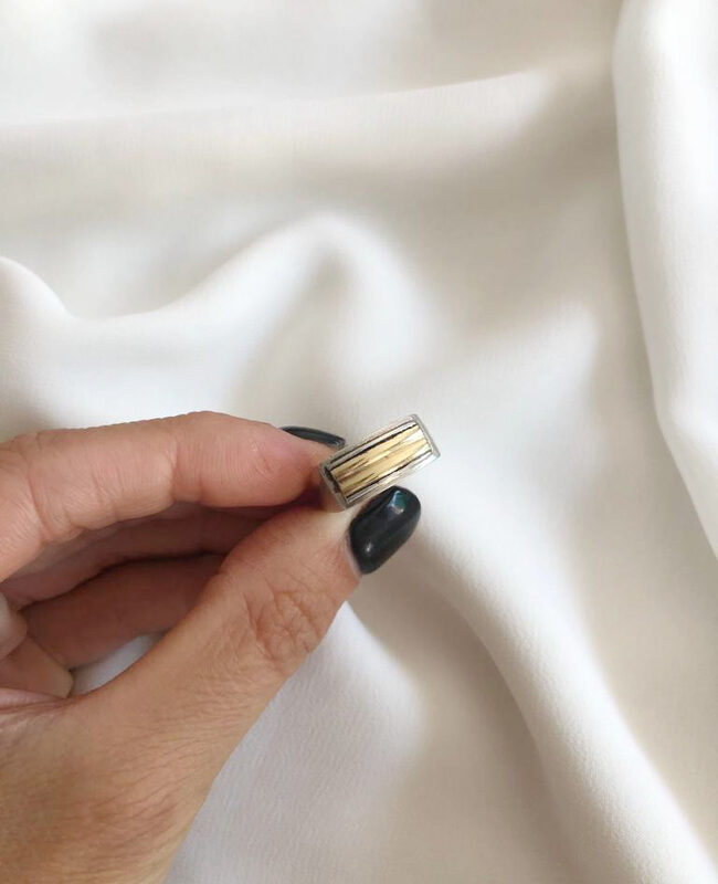 ANILLO PLATA Y ORO (POA315)