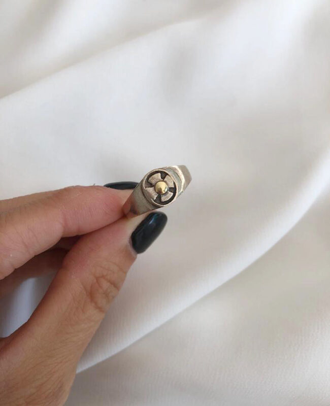 ANILLO PLATA Y ORO (POA290)