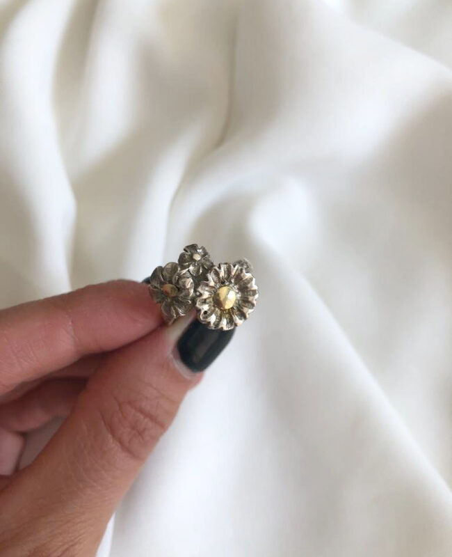 ANILLO PLATA Y ORO (POA418)