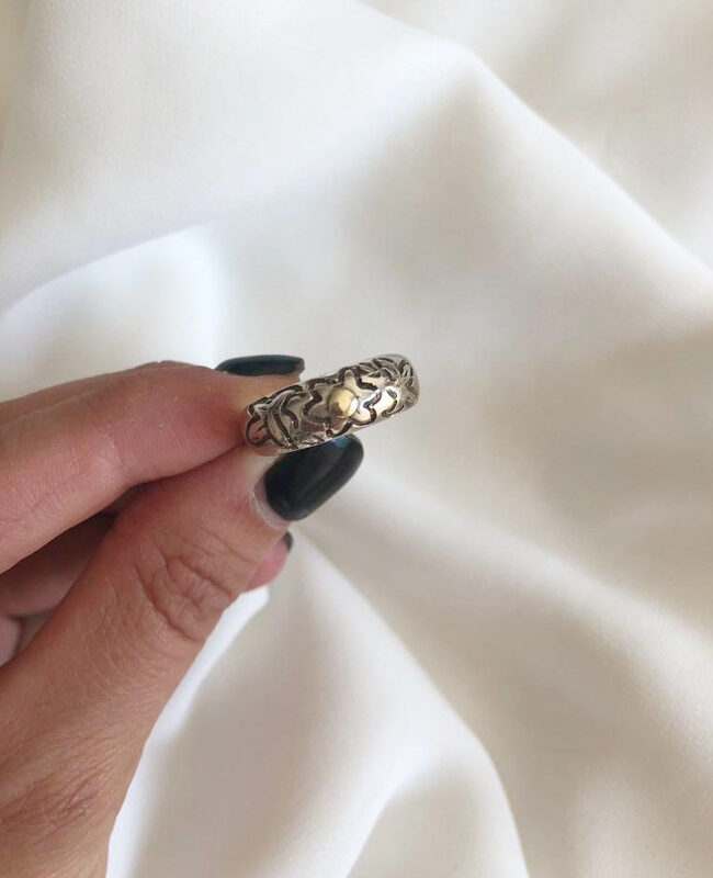 ANILLO PLATA Y ORO (POA386)