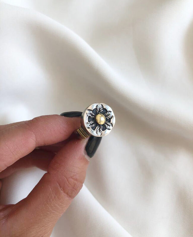 ANILLO PLATA Y ORO (POA437)