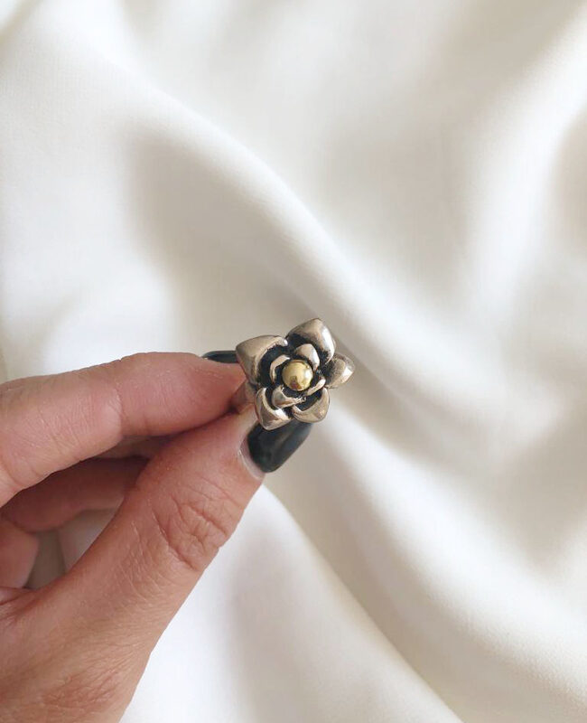 ANILLO PLATA Y ORO (POA429)