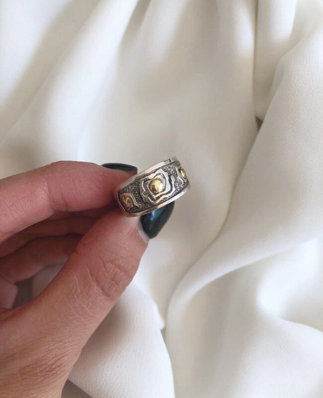 ANILLO PLATA Y ORO (POA417)