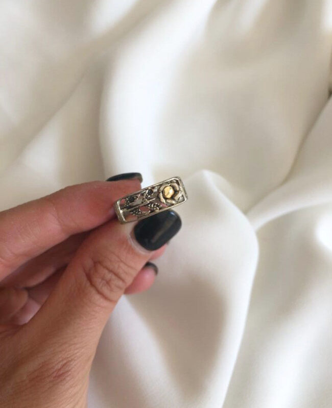 ANILLO PLATA Y ORO (POA419)