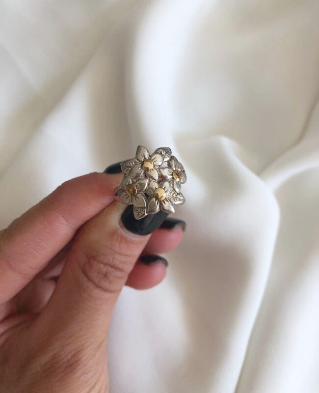 ANILLO PLATA Y ORO (POA403)