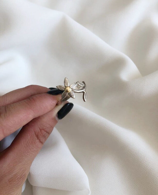 ANILLO PLATA Y ORO (POA414)