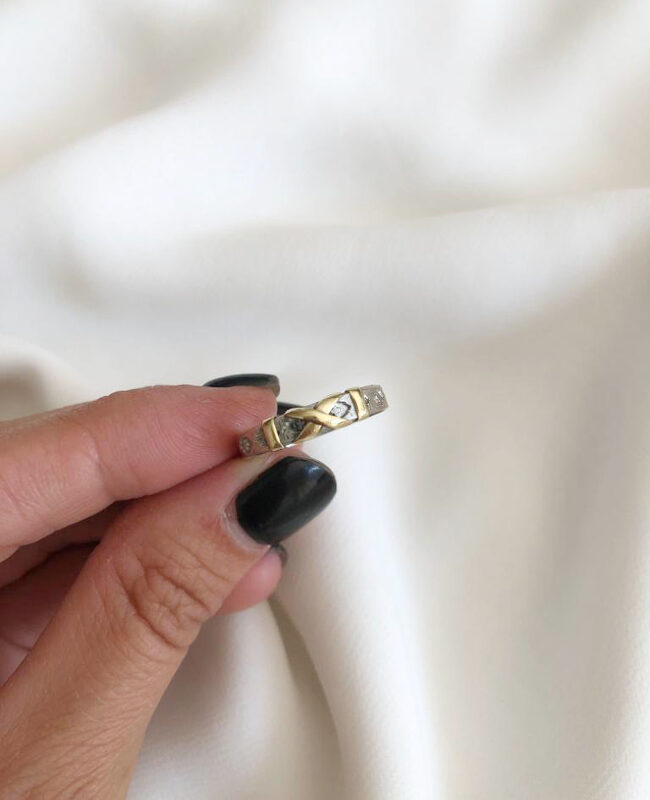 ANILLO PLATA Y ORO (POA465)