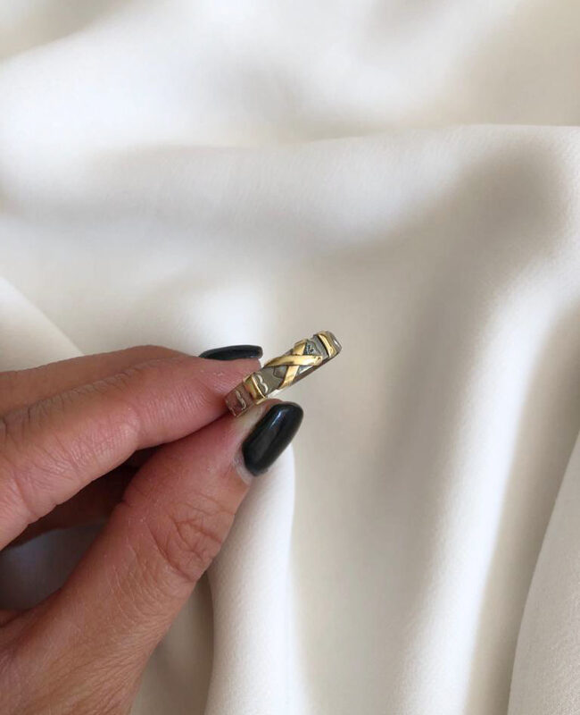 ANILLO PLATA Y ORO (POA466)