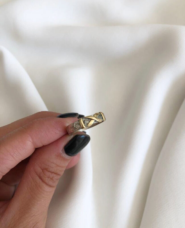 ANILLO PLATA Y ORO (POA468)