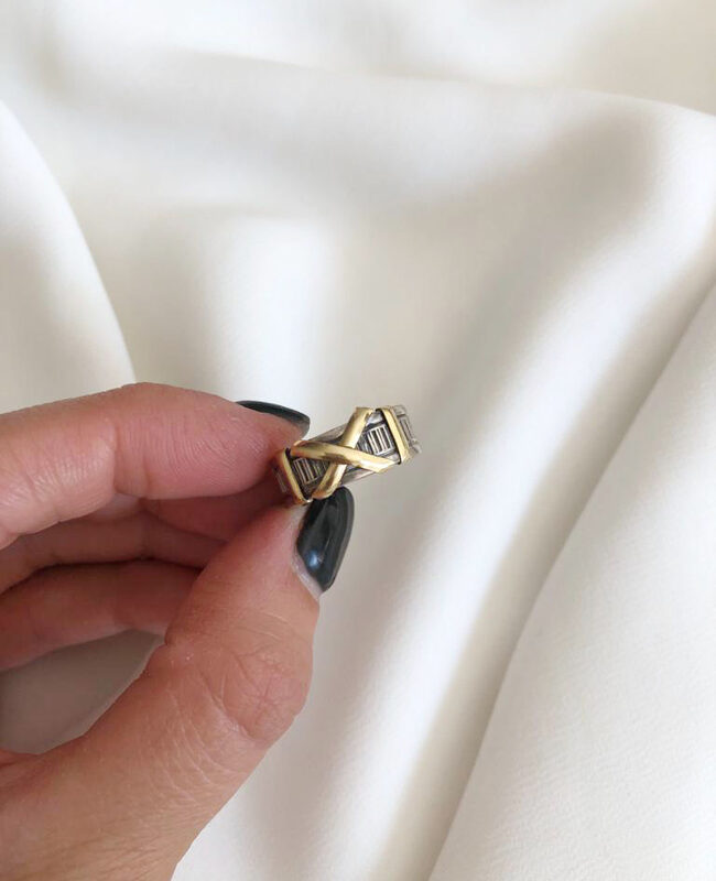 ANILLO PLATA Y ORO (POA471)