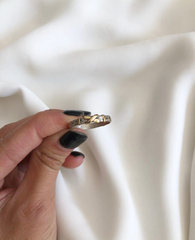 ANILLO PLATA Y ORO (POA456)