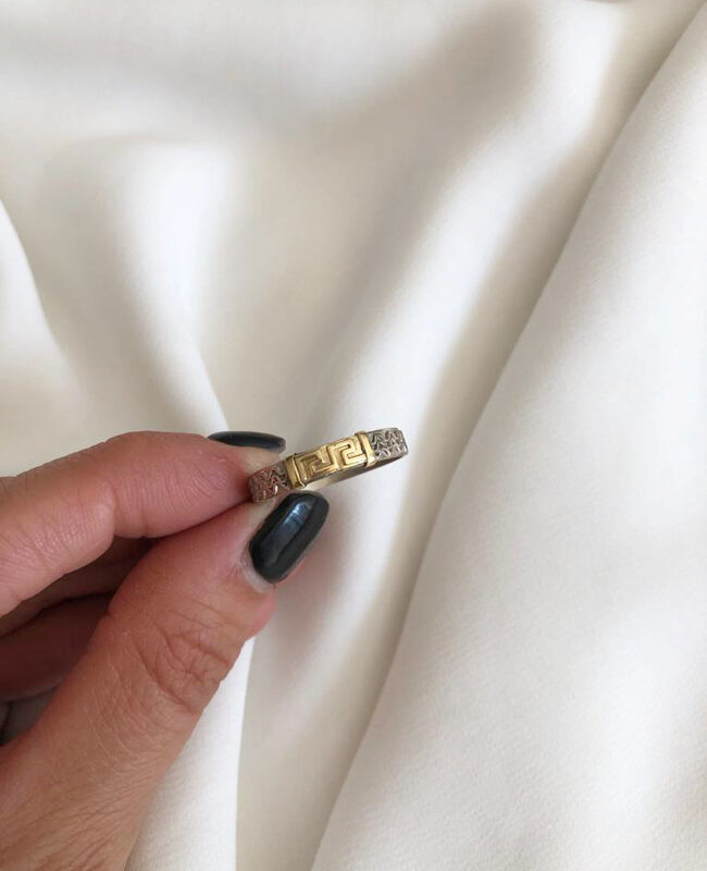 ANILLO PLATA Y ORO (POA475)