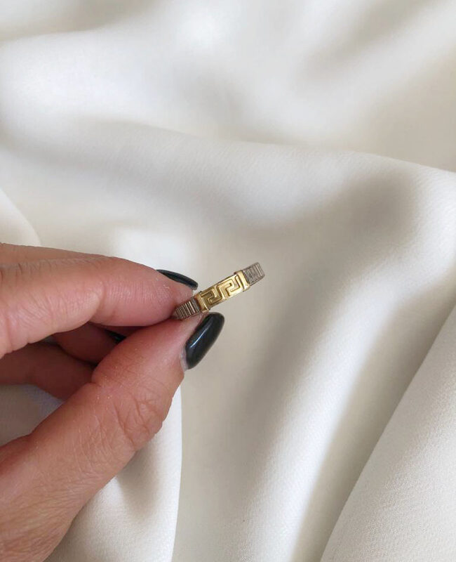 ANILLO PLATA Y ORO (POA477)