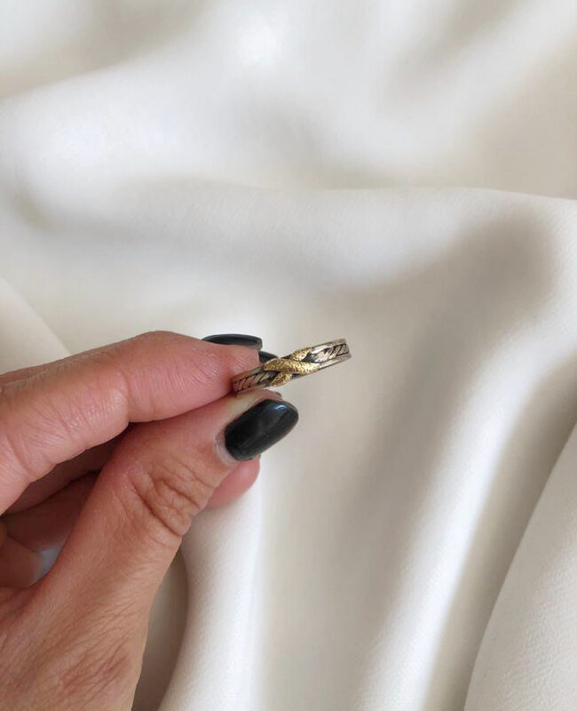 ANILLO PLATA Y ORO (POA462)