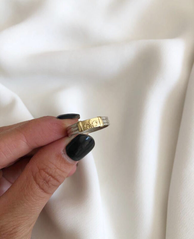 ANILLO PLATA Y ORO (POA480)