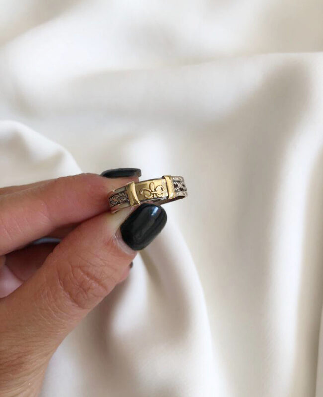 ANILLO PLATA Y ORO (POA482)