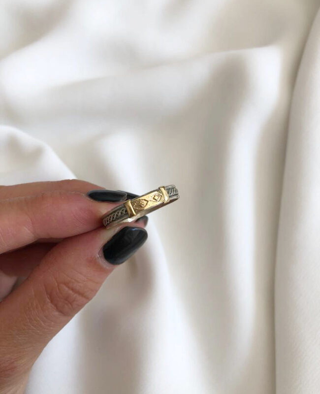 ANILLO PLATA Y ORO (POA491)