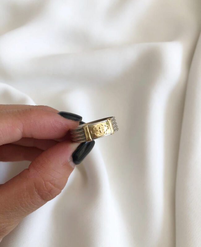 ANILLO PLATA Y ORO (POA493)