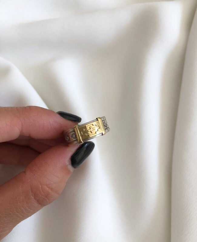 ANILLO PLATA Y ORO (POA494)