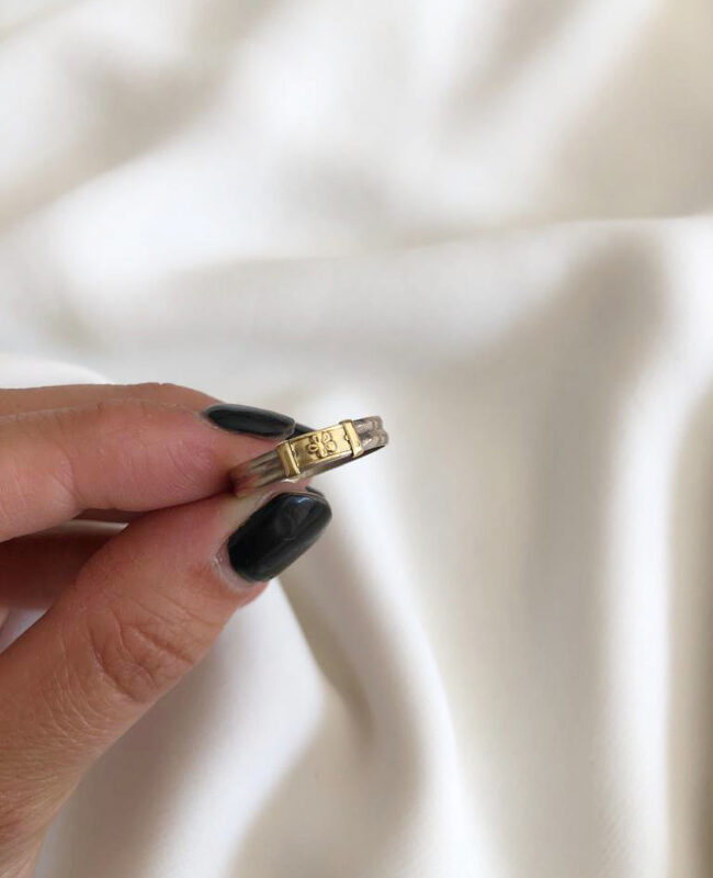 ANILLO PLATA Y ORO (POA495)