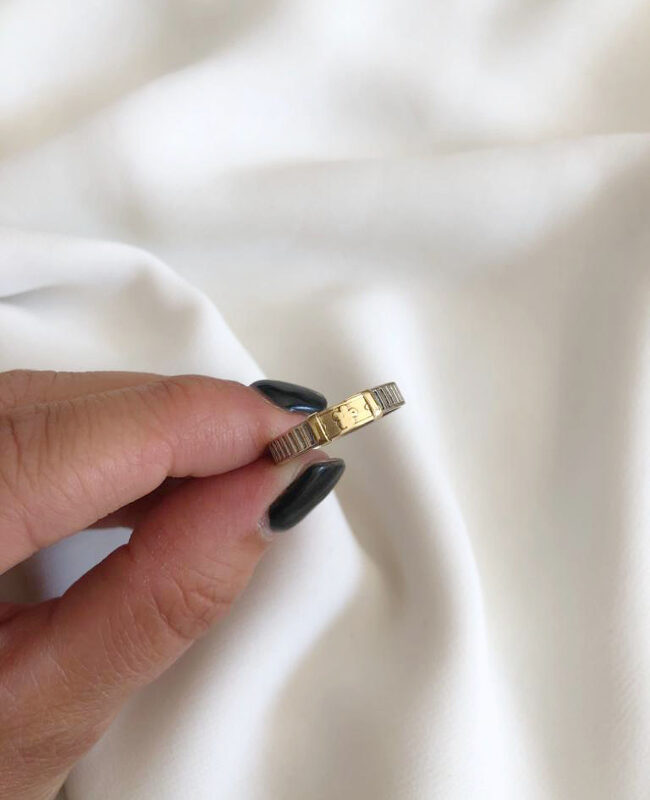 ANILLO PLATA Y ORO (POA496)