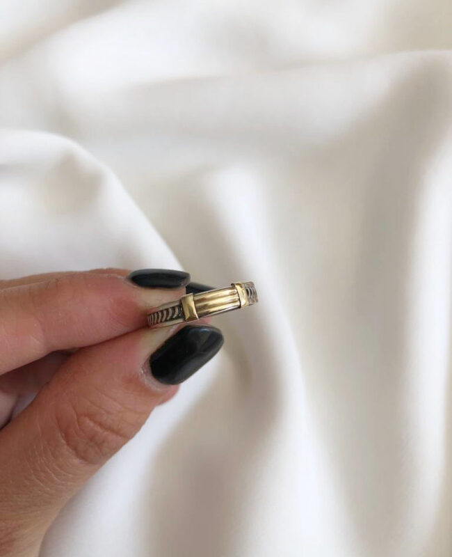 ANILLO PLATA Y ORO (POA499)