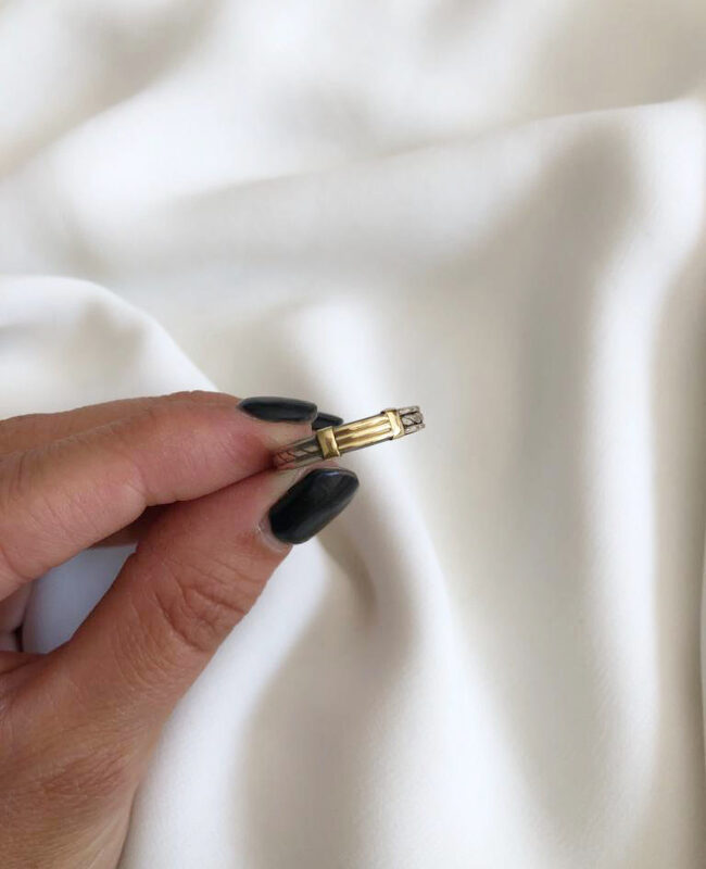 ANILLO PLATA Y ORO (POA501)