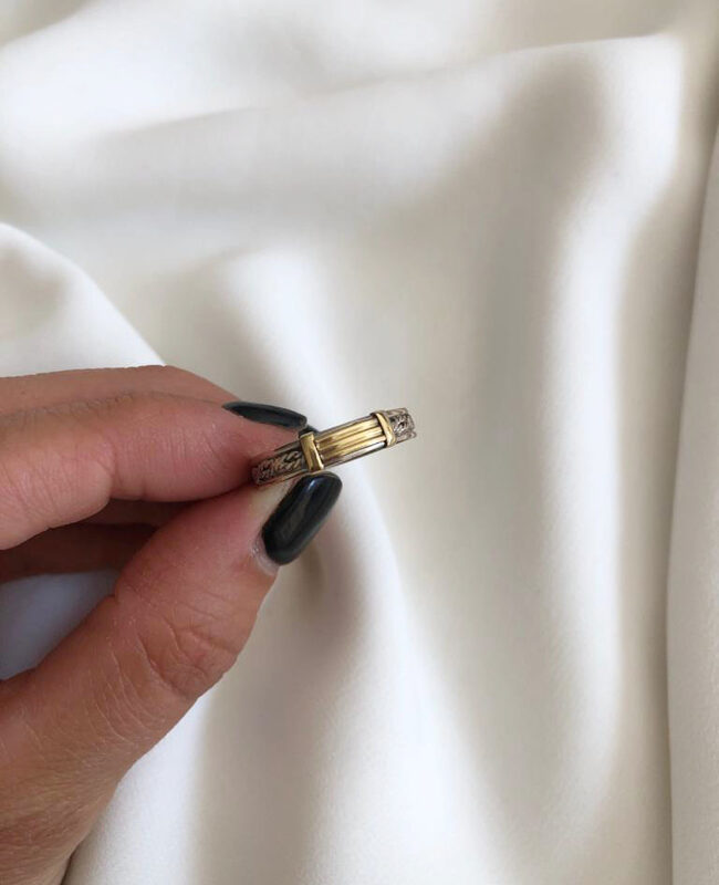 ANILLO PLATA Y ORO (POA502)