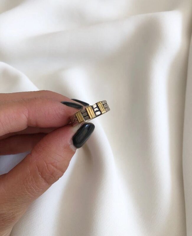 ANILLO PLATA Y ORO (POA507)