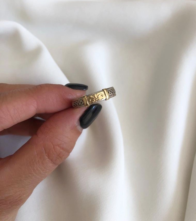 ANILLO PLATA Y ORO (POA484)