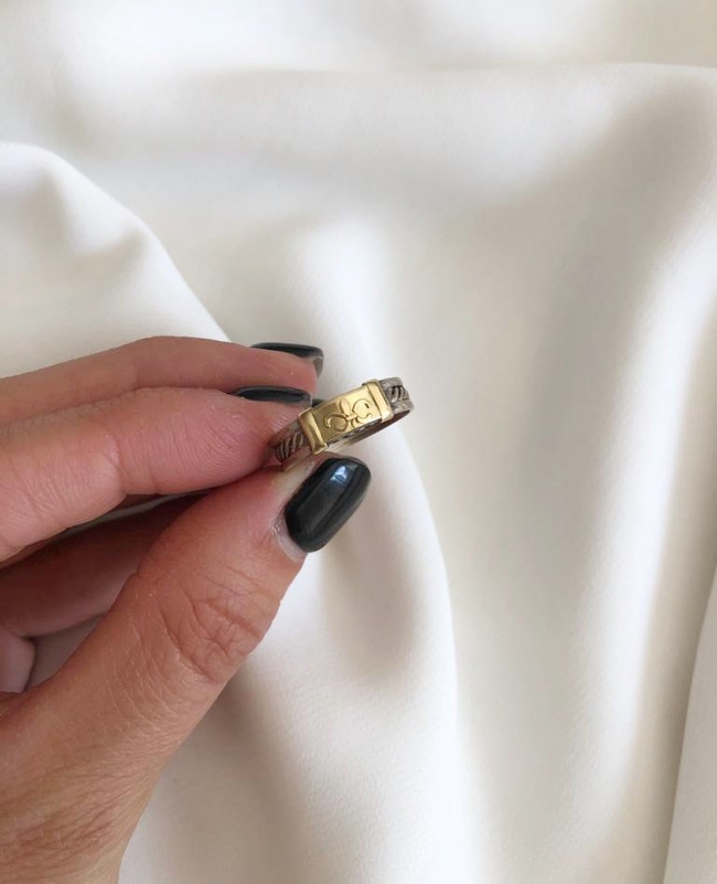 ANILLO PLATA Y ORO (POA483)