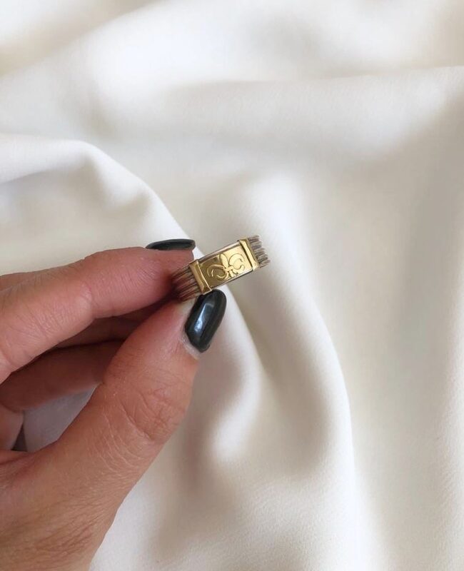 ANILLO PLATA Y ORO (POA486)