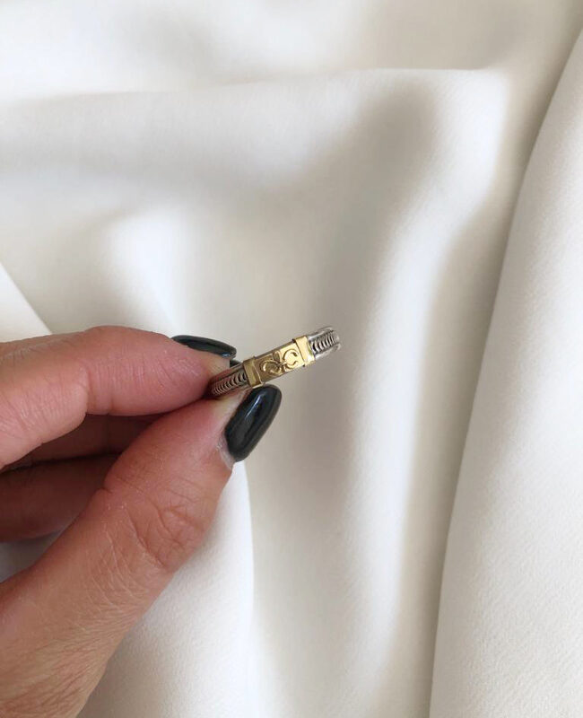 ANILLO PLATA Y ORO (POA481)