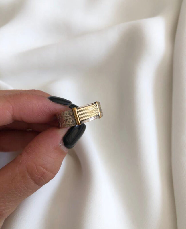 ANILLO PLATA Y ORO (POA511)