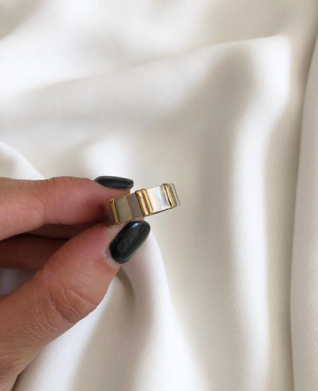 ANILLO PLATA Y ORO (POA512)