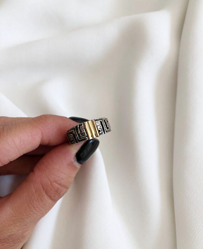 ANILLO PLATA Y ORO (POA514)