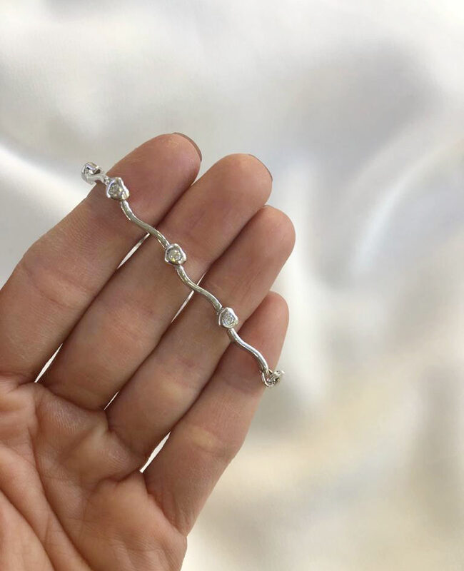 PULSERA PLATA Y CUBIC (PBZ013)