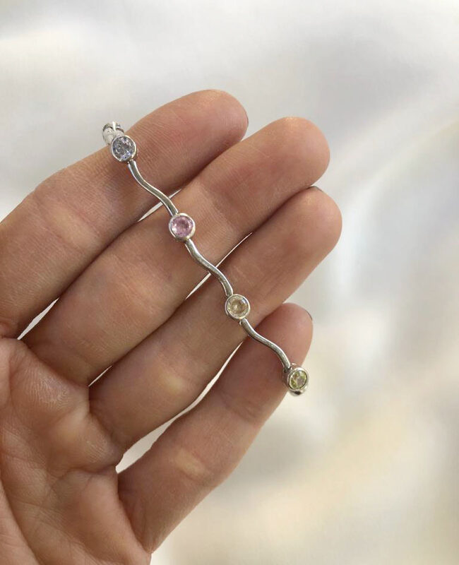 PULSERA PLATA Y CUBIC (PBZ070)