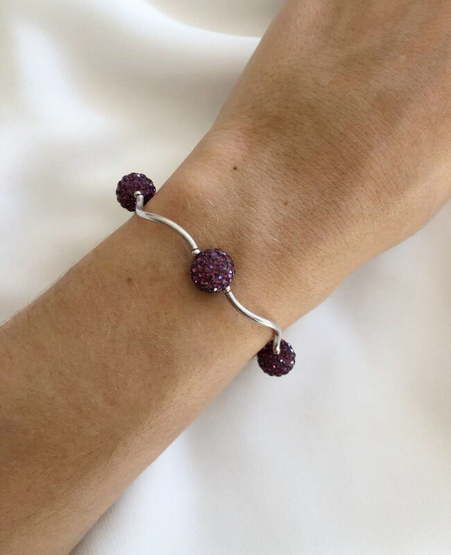 PULSERA PLATA Y CRISTAL (PPC080)