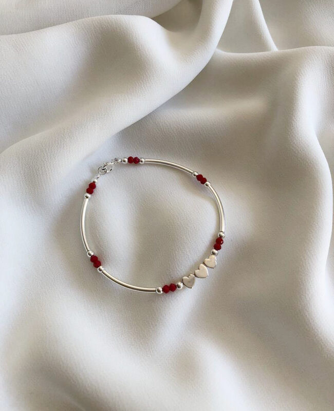 PULSERA PLATA Y CRISTAL (PBC123)