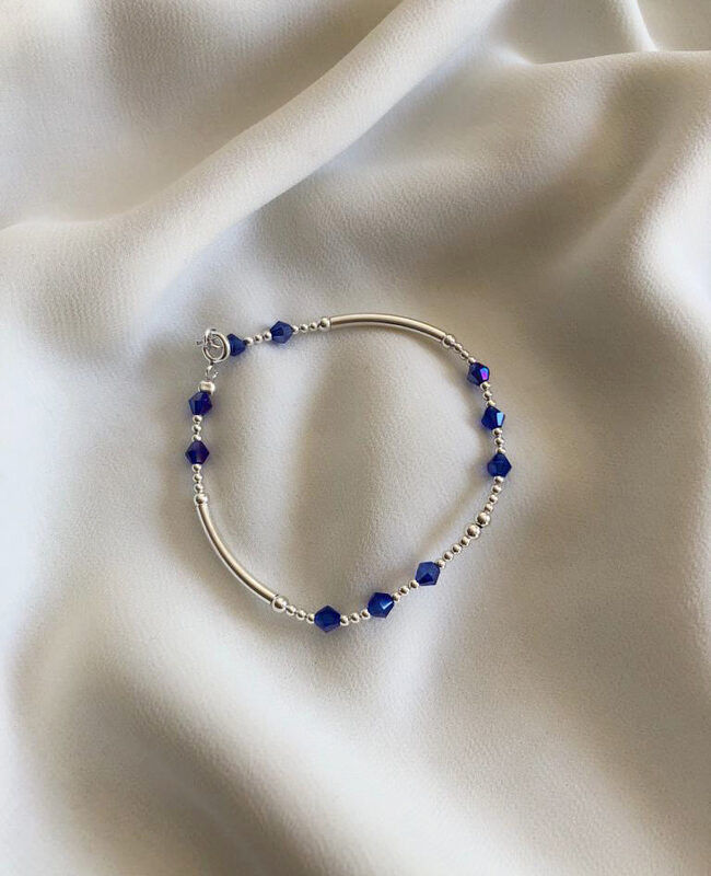 PULSERA PLATA Y CRISTAL (PBC126)