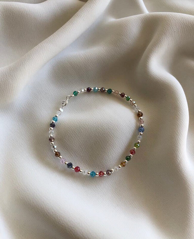 PULSERA PLATA Y CRISTAL (PBC124)