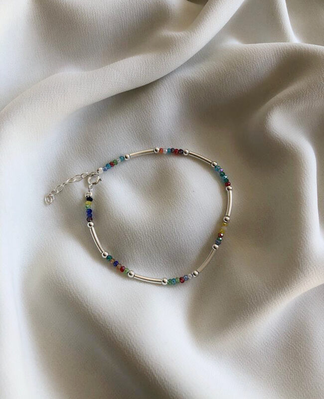 PULSERA PLATA Y CRISTAL (PBC111)