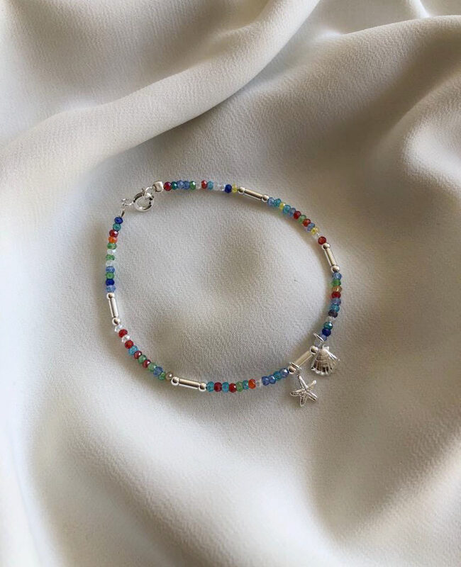 PULSERA PLATA Y CRISTAL (PBC113)