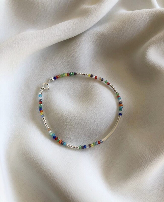 PULSERA PLATA Y CRISTAL (PBC112)